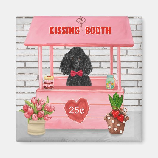 poodle Dog Valentijnsdag Kissing Booth Magneet (Voorkant)