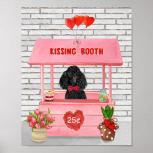 poodle Dog Valentijnsdag Kissing Booth Poster