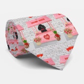 poodle Dog Valentijnsdag Kissing Booth Stropdas (Opgerold)