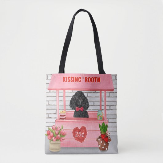poodle Dog Valentijnsdag Kissing Booth Tote Bag (Voorkant)