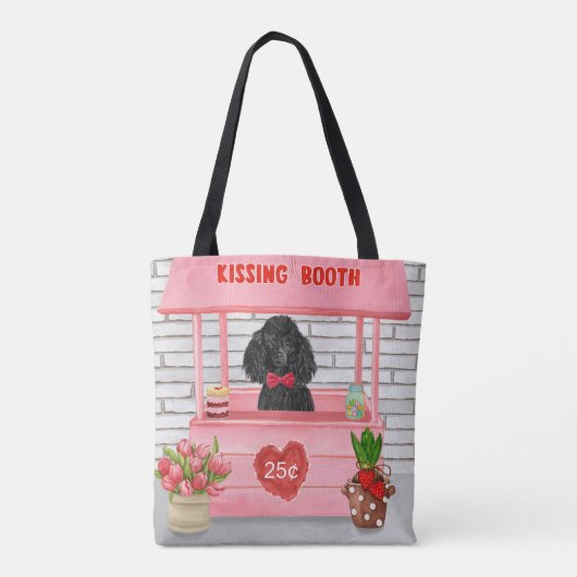 poodle Dog Valentijnsdag Kissing Booth Tote Bag (Achterkant)