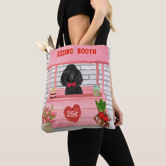 poodle Dog Valentijnsdag Kissing Booth Tote Bag (Dichtbij)