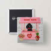 poodle Dog Valentijnsdag Kissing Booth Vierkante Button 5,1 Cm (Voorkant /achterkant)