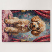 Poodle Dog Valentijnsdag Robijnen Hart Elegantie Legpuzzel (Horizontaal)