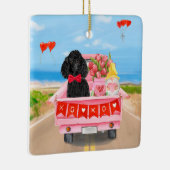 Poodle Dog Valentijnsdag Truck Hearts Keramisch Ornament (Rechts)