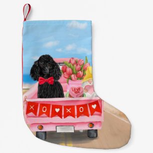 Poodle Dog Valentijnsdag Truck Hearts Kleine Kerstsok