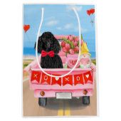 Poodle Dog Valentijnsdag Truck Hearts Medium Cadeauzakje (Voorkant)