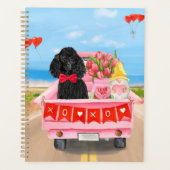 Poodle Dog Valentijnsdag Truck Hearts Planner (Voorkant)