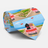 Poodle Dog Valentijnsdag Truck Hearts Stropdas (Opgerold)