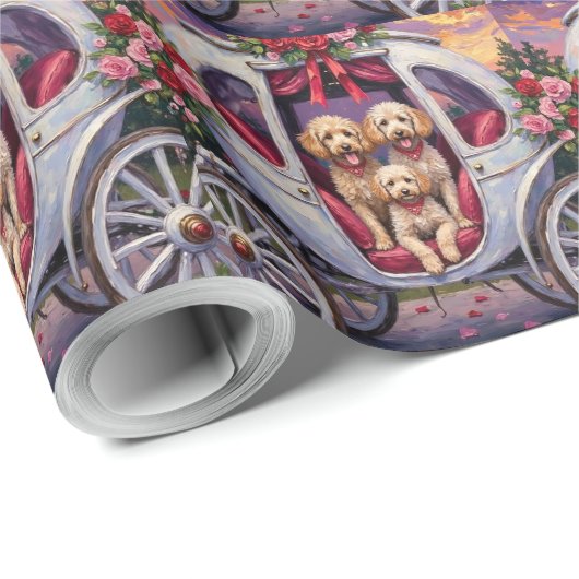 Poodle Dog Valentine's Day  Cadeaupapier (Rol Hoek)