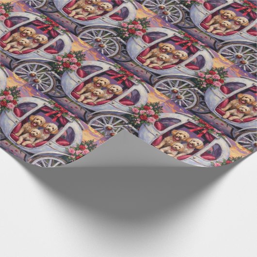 Poodle Dog Valentine's Day  Cadeaupapier (Hoek)