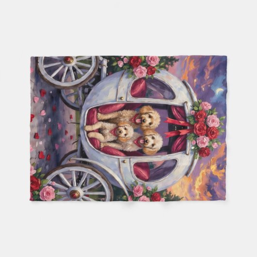 Poodle Dog Valentine's Day Fleece Deken (Voorkant (Horizontaal))