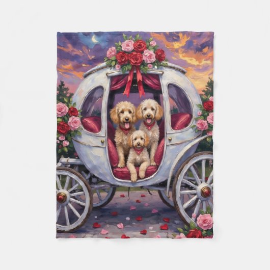 Poodle Dog Valentine's Day  Fleece Deken (Voorkant)