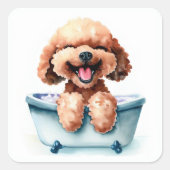 Poodle Dog Vierkante Sticker (Voorkant)