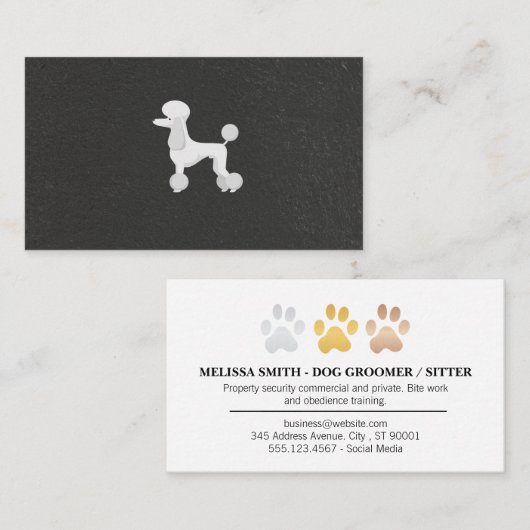 Poodle | Dogs Cats Services Visitekaartje (Voorkant / Achterkant)