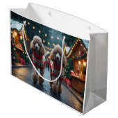 Poodle Dogs Christmas Snow Holiday  Groot Cadeauzakje (Achterkant Gekanteld)