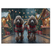 Poodle Dogs Christmas Snow Holiday  Snijplank (Voorkant)