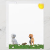 Poodle en Egel Briefpapier (Achterkant)