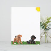 Poodle en Egel Briefpapier (Staand voorkant)