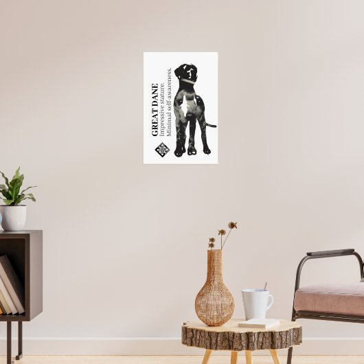 Poodle en Great Dane Poster (Woonkamer 3)