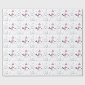 Poodle en Snowman Cadeaupapier (Vlak)