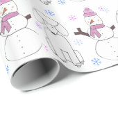Poodle en Snowman Cadeaupapier (Rol Hoek)