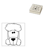 poodle face art stamp rubberstempel (Gestempeld)
