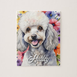 Poodle Family Dog Watercolor Floral Colorful Legpuzzel