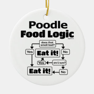 Poodle Food Logic Keramisch Ornament