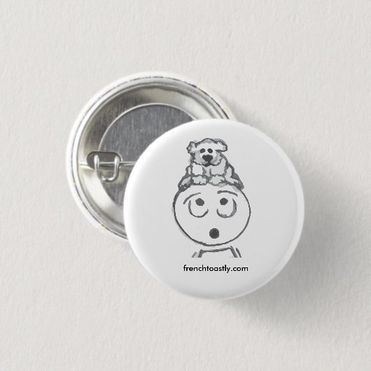 Poodle @frenchtoastly ronde button 3,2 cm (Voorkant /achterkant)