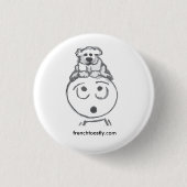 Poodle @frenchtoastly ronde button 3,2 cm (Voorkant)