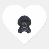 Poodle Gamer With Joystick Hart Sticker (Voorkant)