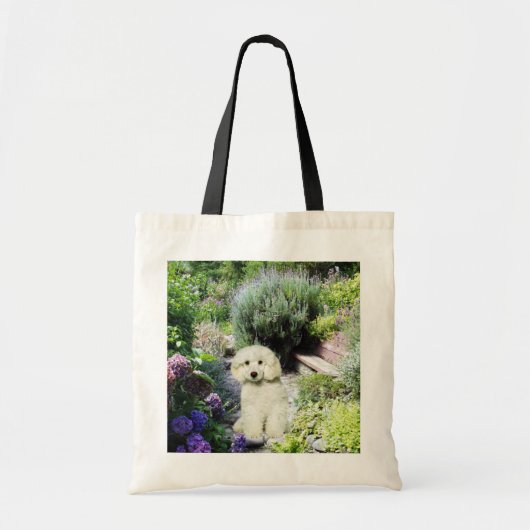 Poodle Garden Canvas tas (Voorkant)