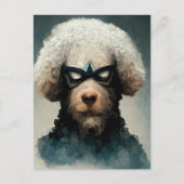 Poodle gedraaid als superheld Dog Briefkaart (Voorkant)