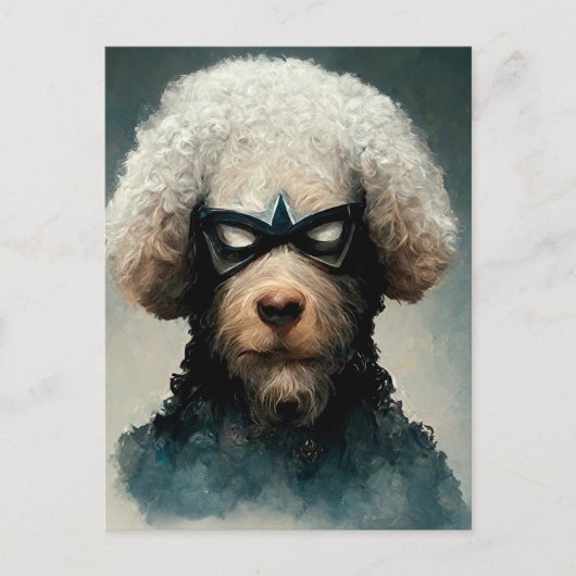 Poodle gedraaid als superheld Dog Briefkaart (Voorkant)