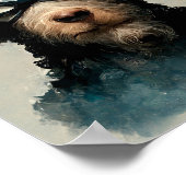 Poodle gedraaid als superheld Dog Poster (Hoek)