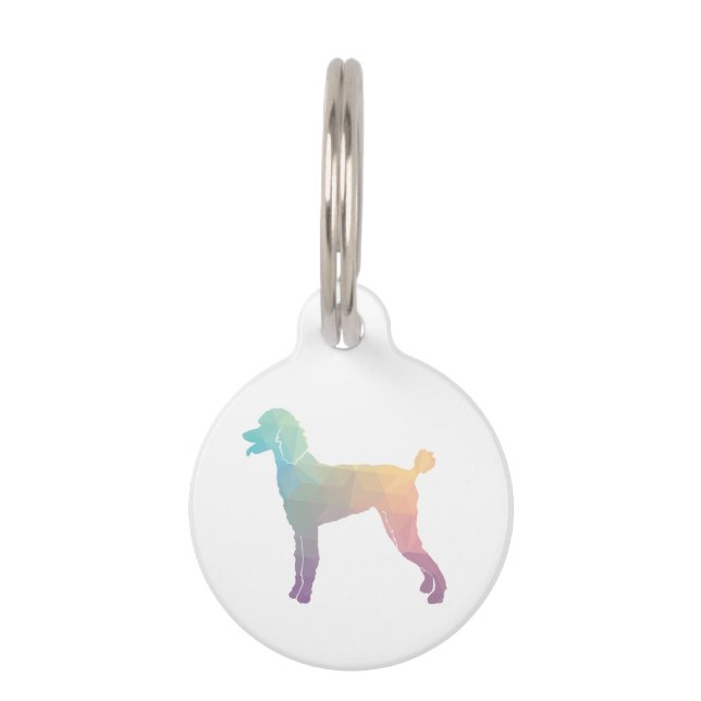 Poodle Geo Silhouet Pastel Huisdierpenning (Voorkant)