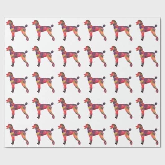 Poodle Geo Silhouette Multi Cadeaupapier (Vlak)