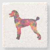 Poodle Geo Silhouette Multi Stenen Onderzetter (Voorkant)