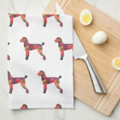 Poodle Geo Silhouette Multi Theedoek (Quarter Fold)