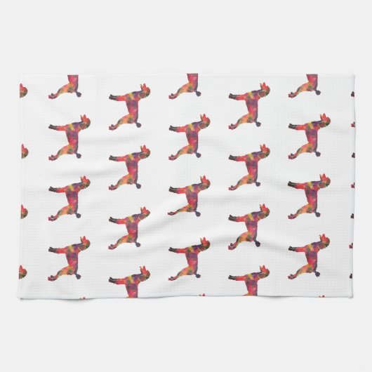 Poodle Geo Silhouette Multi Theedoek (Horizontaal)