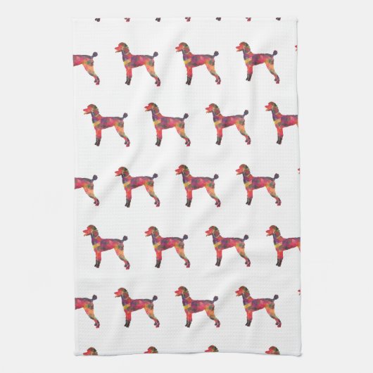 Poodle Geo Silhouette Multi Theedoek (Verticaal)