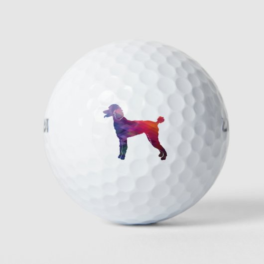 Poodle Geo Silhouette Paars Golfballen (Voorkant)