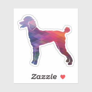 Poodle Geo Silhouette Paars Sticker