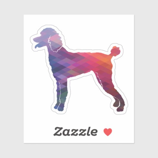 Poodle Geo Silhouette Paars Sticker (Vel)
