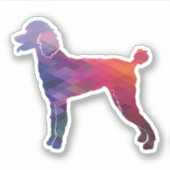 Poodle Geo Silhouette Paars Sticker (Voorkant)
