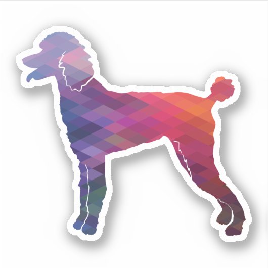 Poodle Geo Silhouette Paars Sticker (Voorkant)