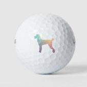 Poodle Geo Silhouette Pastel Golfballen (Voorkant)