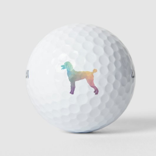Poodle Geo Silhouette Pastel Golfballen (Voorkant)