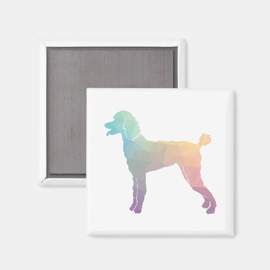 Poodle Geo Silhouette Pastel Magneet (Voorkant / Achterkant)